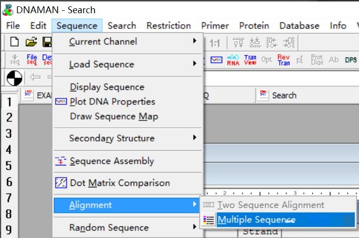 使用DNAMAN怎么对比核酸序列