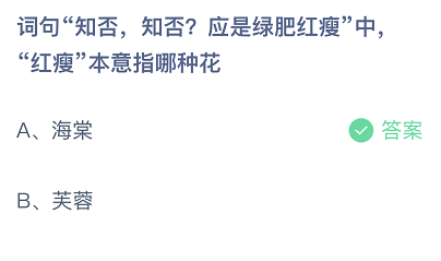 词句知否知否应是绿肥红瘦中红瘦本意指哪种花