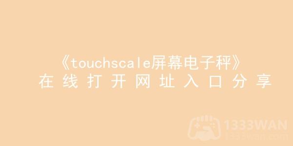 touchscale屏幕电子秤在线怎么打开-在哪儿打开touchscale屏幕电子秤